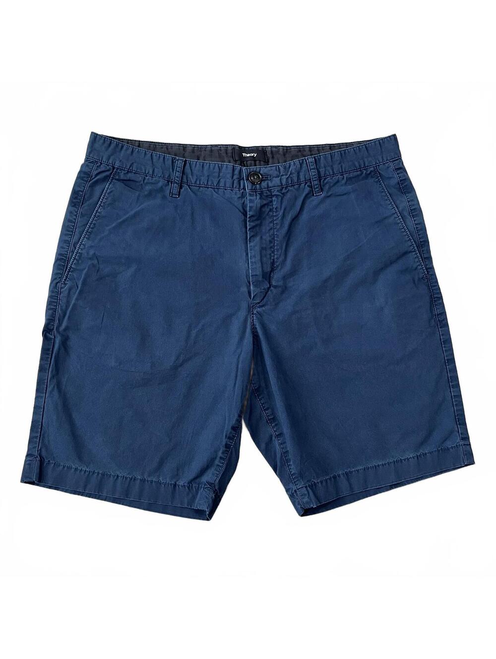 Theory Mens Blue Chino Shorts 8” Size 33